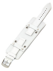 Bracelet unisexe en cuir blanc pour montre BH-5-B