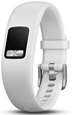 Bracelet Garmin Vívofit 4, silicone, blanc, boucle argentée, taille S/M