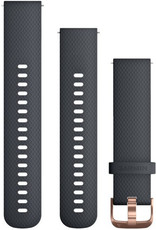 Bracelet Garmin Quick Release 20mm, silicone, bleu graphite, boucle or rose (Venu, Venu Sq, Venu 2 plus, etc.) + pièce de rallonge