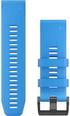 Bracelet Garmin QuickFit 26mm, silicone, bleu, boucle noire ( Fenix 7X/6X/5X, Tactix, etc.)