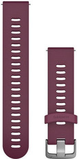 Garmin Quick Release Strap 20mm, silicone, bordeaux, boucle argentée (Venu, Venu Sq, Venu 2 plus, etc.)