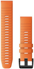 Bracelet Garmin QuickFit 22mm, silicone, orange, boucle noire (Fenix 7/6/5, Epix 2, etc.)