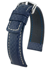 Bracelet cuir bleu foncé Hirsch Carbon L 02592080-2 (Teletina)