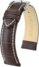 Bracelet en cuir brun foncé Hirsch Modena L 10302810-2 (Teletina)