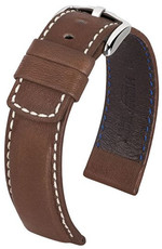 Bracelet en cuir brun foncé Hirsch Mariner L 14502110-2 (Teletina)