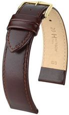 Bracelet en cuir marron foncé Hirsch Osiris M 03475110-1 (Teletina)