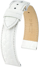 Bracelet en cuir blanc Hirsch Crocograin L 12322800-2 (Teletina)