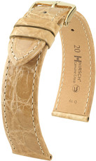 Bracelet en cuir beige Hirsch Croco véritable M 18900890-1 (Cuir de crocodile) Hirsch sélection