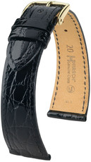 Bracelet en cuir noir Hirsch Genuine Croco M 18800850OE-1 (Cuir de crocodile) Open End