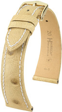 Bracelet en cuir beige Hirsch Massai Ostrich L 04262091-1 (cuir d'autruche) Hirsch sélection