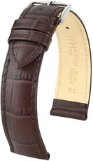 Bracelet en cuir brun foncé Hirsch Duke L 01029010-2 (Teletina)