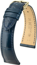 Bracelet en cuir bleu foncé Hirsch London L 04307089-1 (cuir d'alligator) Hirsch selection