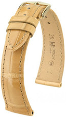 Bracelet en cuir beige Hirsch London M 04207190-1 (cuir d'alligator) Hirsch Selection