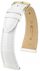 Bracelet en cuir blanc Hirsch London L 04207009-1 (cuir d'alligator) Hirsch Selection