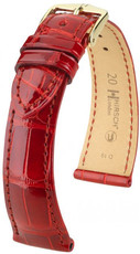 Bracelet en cuir rouge Hirsch London L 04207020-1 (cuir d'alligator) Hirsch Selection