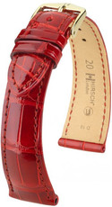 Bracelet en cuir rouge Hirsch London L 04307020-1 (cuir d'alligator) Hirsch Selection