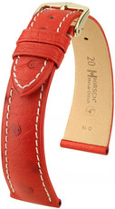 Bracelet en cuir rouge Hirsch Massai Ostrich L 04262021-1 (cuir d'autruche) Hirsch Selection