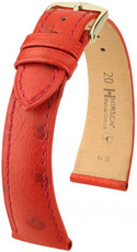 Bracelet en cuir rouge Hirsch Massai Ostrich M 04262120-1 (cuir d'autruche) Hirsch Selection