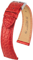 Bracelet en cuir rouge Hirsch Regent L 04107029-2 (cuir d'alligator) Hirsch Selection