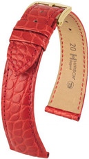 Bracelet en cuir rouge Hirsch Regent M 04107129-1 (cuir d'alligator) Hirsch Selection