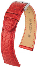 Bracelet en cuir rouge Hirsch Regent M 04107129-2 (cuir d'alligator) Hirsch Selection