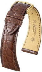 Bracelet en cuir marron Hirsch Regent M 04107119-1 (cuir d'alligator)