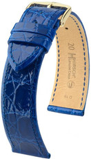 Bracelet en cuir bleu Hirsch Véritable Croco L 01808085-1 (Cuir de crocodile) Hirsch Sélection