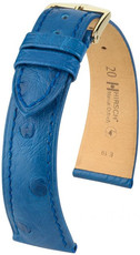 Bracelet en cuir bleu Hirsch Massai Ostrich L 04262085-1 (cuir d'autruche) Hirsch Selection