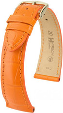 Bracelet en cuir orange Hirsch London M 04207176-1 (cuir d'alligator) Hirsch Selection