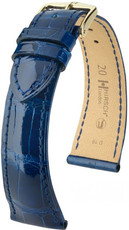 Bracelet en cuir bleu foncé Hirsch London M 04207180-1 (cuir d'alligator) Hirsch Selection