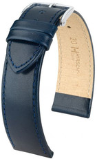 Bracelet en cuir bleu foncé Hirsch Osiris M 03475180-2 (Teletina)