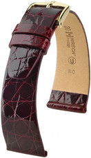 Bracelet en cuir bourgogne Hirsch Prestige L 02208060-1 (Cuir de crocodile) Hirsch Selection