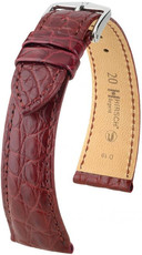 Bracelet en cuir bourgogne Hirsch Regent L 04107069-2 (cuir d'alligator) Hirsch Selection