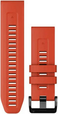 Bracelet Garmin QuickFit 26mm, silicone, rouge, boucle noire (Fenix 7X/6X/5X, Tactix, etc.)