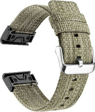 Bracelet QuickFit 22mm, nylon, vert clair, boucle acier (Garmin Fenix 7/6/5, Epix 2, MARQ, etc.)