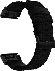 Sangle QuickFit 26mm, nylon, noir, boucle noire (Garmin Fenix 7X/6X/5X, Tactix, etc.)