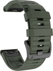 Bracelet QuickFit 22mm, silicone, vert foncé, boucle noire (Garmin Fenix 7/6/5, Epix 2, MARQ, etc.)