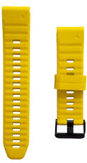 Bracelet QuickFit 26mm, silicone, jaune, boucle sombre (Garmin Fenix 7X/6X/5X, Tactix, etc.)