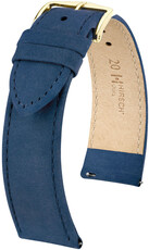 Bracelet en cuir bleu foncé Hirsch Osiris Nubuk M 03433180-1 (Teletina)