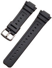 Bracelet pour Casio G-Shock, plastique, noir, boucle argentée (pour modèles GA-2100/GA-2110, DW-5600, GW-6900)