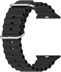 Bracelet pour Apple Watch, silicone, noir (pour les boîtiers 42/44/45/49mm)