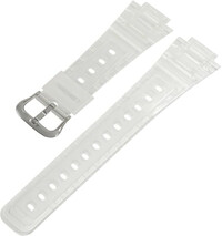 Bracelet pour Casio G-Shock, résine, transparent, boucle argentée (pour les modèles DW-5600SKE)