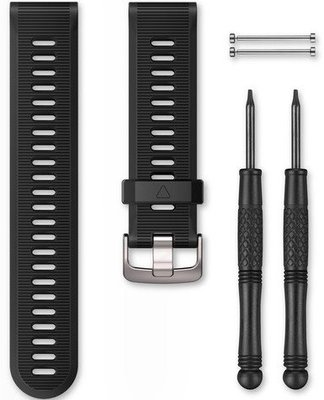 Bracelet Garmin Forerunner 935/945/955, plastique, noir, boucle argentée