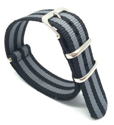 Bracelet Ricardo Nato, nylon, noir-gris