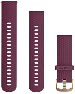 Bracelet Garmin Vívomove Optic/Vívoactive 3, silicone, bordeaux, boucle cuivre + pièce d'extension