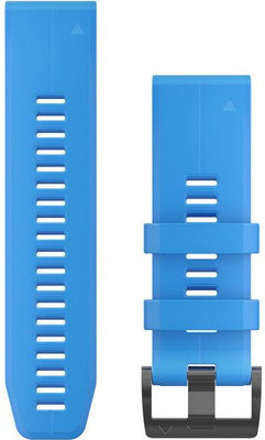 Bracelet Garmin QuickFit 26mm, silicone, bleu, boucle noire ( Fenix 7X/6X/5X, Tactix, etc.)