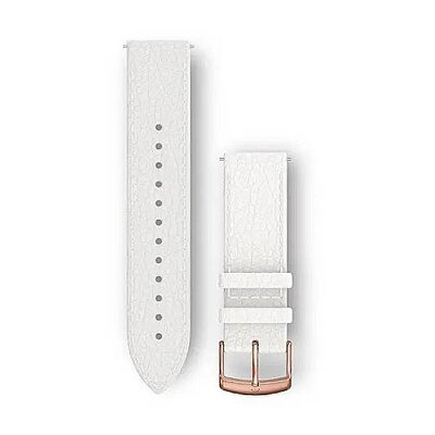 Garmin Quick Release Strap 20mm, cuir, blanc, boucle or rose (Venu, Venu Sq, Venu 2 plus, etc.)