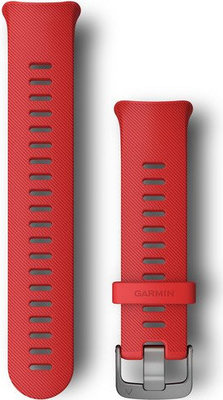 Bracelet Garmin Forerunner 45, silicone, rouge, boucle grise, taille L