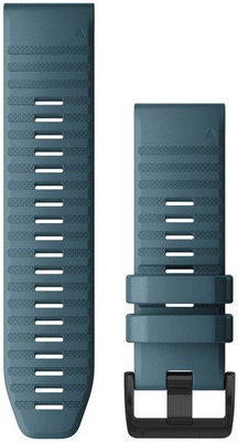 Bracelet Garmin QuickFit 26mm, silicone, bleu, boucle noire (Fenix 7X/6X/5X, Tactix, etc.)