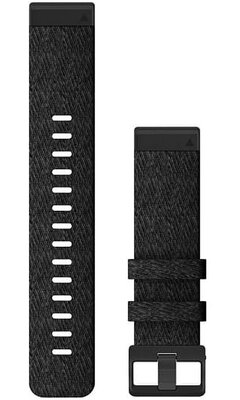 Bracelet Garmin QuickFit 22mm, nylon, noir, boucle noire (Fenix 7/6/5, Epix 2, etc.)